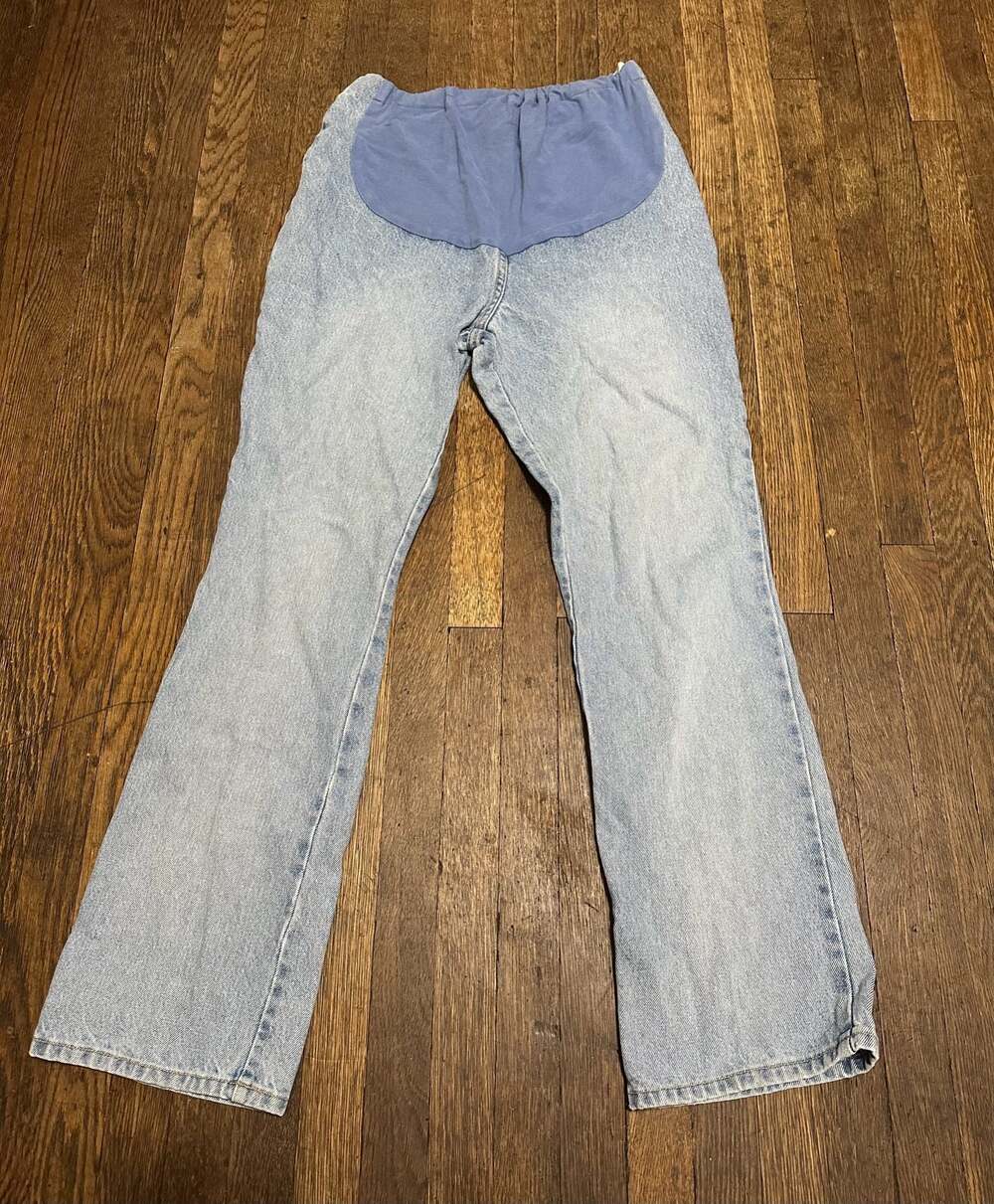 Vintage Baby and Me Maternity Light Wash Denim Jeans Size S Made in U.S.A.